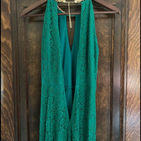 Green lace prom dress - Picture 5 of 9